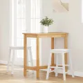 VidaXL Chaises de bar 2 pcs blanc bois massif d'hévéa