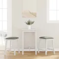 Chaises de bar avec coussins 2 pcs blanc bois massif d'hévéa