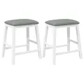 Chaises de bar avec coussins 2 pcs blanc bois massif d'hévéa