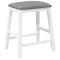 Chaises de bar avec coussins 2 pcs blanc bois massif d'hévéa