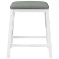 Chaises de bar avec coussins 2 pcs blanc bois massif d'hévéa