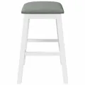Chaises de bar avec coussins 2 pcs blanc bois massif d'hévéa