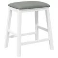 Chaises de bar avec coussins 2 pcs blanc bois massif d'hévéa