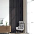 Panneaux muraux acoustiques 8pcs lattes 60,5x60cm placage chêne