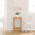 VidaXL Tabourets de bar 2 pcs blanc bois massif d'hévéa