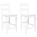 VidaXL Tabourets de bar 2 pcs blanc bois massif d'hévéa