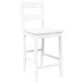 VidaXL Tabourets de bar 2 pcs blanc bois massif d'hévéa