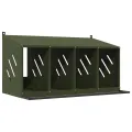 Nichoir à poules avec 4 compartiments vert olive métal