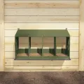 Nichoir à poules avec 4 compartiments vert olive métal