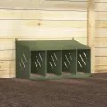 Nichoir à poules avec 4 compartiments vert olive métal