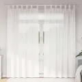 Rideaux en voile avec passe-tringles 2 pcs blanc