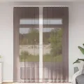 Rideaux en voile avec passants 2 pcs marron