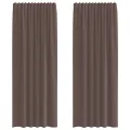 Rideaux en voile avec passants 2 pcs marron
