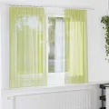 Rideaux en voile avec passants 2 pcs vert pomme