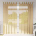 Rideaux en voile avec passe-tringles 2 pcs sable