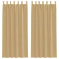 Rideaux en voile avec passe-tringles 2 pcs sable