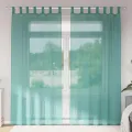 Rideaux en voile avec passe-tringles 2 pcs turquoise