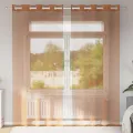 Rideaux en voile avec œillets 2 pcs terre cuite