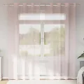 Rideaux en voile avec œillets 2 pcs rose clair 140x225 cm