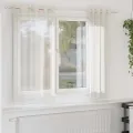 Rideaux en voile avec œillets 2 pcs crème 140x175 cm