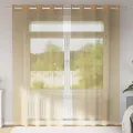 Rideaux en voile avec œillets 2 pcs sable