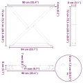 Pieds de table à manger 2 pcs noir 90x(72-73,3) cm acier