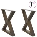 Pieds de table basse 2pcs acier naturel 60x(42-43,3)cm