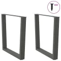 Pieds de table à manger forme de V 2 pcs 90x(72-73,3) cm acier