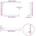 Pieds de table à manger forme de V 2 pcs noir 100x(72-73,3) cm