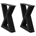 Pieds de table basse 2 pcs noir 40x(30-31,3) cm acier