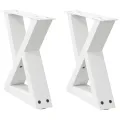 Pieds de table basse 2 pcs blanc 30x(30-31,3) cm acier