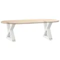 Pieds de table basse 2 pcs blanc 30x(30-31,3) cm acier