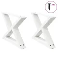 Pieds de table basse 2 pcs blanc 60x(30-31,3) cm acier
