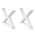 Pieds de table basse 2 pcs blanc 60x(30-31,3) cm acier