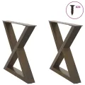 Pieds de table basse 2pcs acier naturel 50x(42-43,3)cm