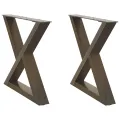 Pieds de table basse 2pcs acier naturel 50x(42-43,3)cm
