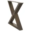 Pieds de table basse 2pcs acier naturel 50x(42-43,3)cm