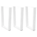 Pieds de table à manger forme de V 3 pcs blanc 70x(72-73,3) cm