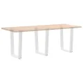Pieds de table à manger forme de V 3 pcs blanc 70x(72-73,3) cm