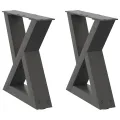 Pieds de table basse 2 pcs anthracite 40x(30-31,3) cm acier