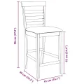 Tabourets de bar avec coussins 2 pcs marron bois massif d'hévéa