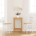 VidaXL Tabourets de bar 2 pcs blanc bois massif d'hévéa