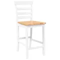 VidaXL Tabourets de bar 2 pcs blanc bois massif d'hévéa