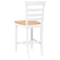 VidaXL Tabourets de bar 2 pcs blanc bois massif d'hévéa