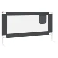 Barrière de sécurité de lit d'enfant Gris foncé 150x25 cm Tissu