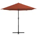 Parasol d'extérieur avec poteau en aluminium terre cuite