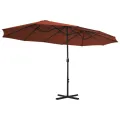 Parasol d'extérieur avec poteau en aluminium terre cuite