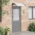 Auvent de porte Noir et transparent 80x75 cm Polycarbonate