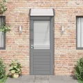 Auvent de porte Noir et transparent 80x75 cm Polycarbonate