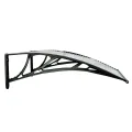 Auvent de porte Noir et transparent 80x75 cm Polycarbonate